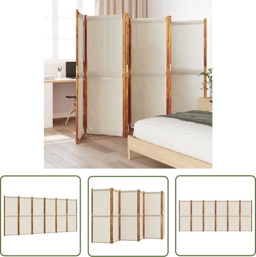 The Living Store Kamerscherm met 6 panelen 420x180 cm lichtgrijs Kamerscherm