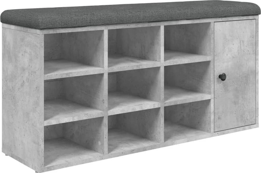VidaXL Schoenenbank 102x32x50 cm bewerkt hout betongrijs Schoenenbank Schoenenkast Houten Schoenenbank Grijze Schoenenbank Entryway Furniture