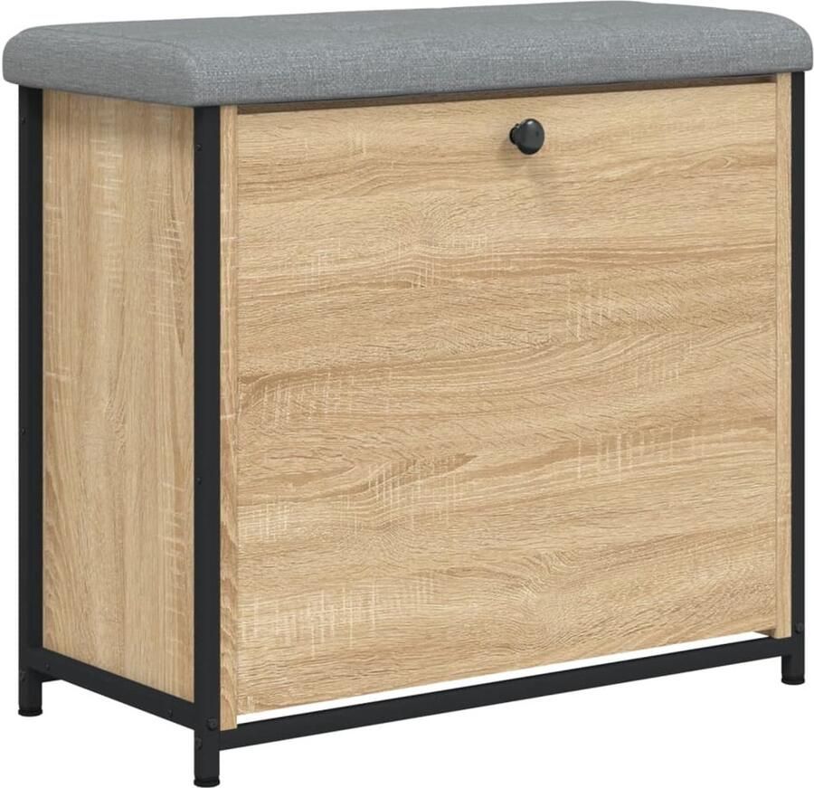 VidaXL Schoenenbankje Schoenenbankjes Halbankje Opbergbankje Schoenenbankje met klaplade 62x32x56 cm sonoma eikenkleurig