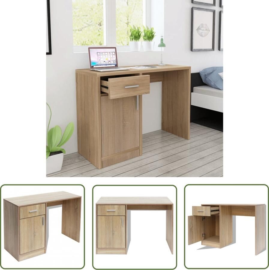 The Living Store Schoenenkast Eiken 80 x 24 x 45 cm Opbergruimte voor 5-6 paar schoenen Schoenendroogstandaard Schoenendoos Schoenenkasten Houten Kasten Meubilair - Foto 3