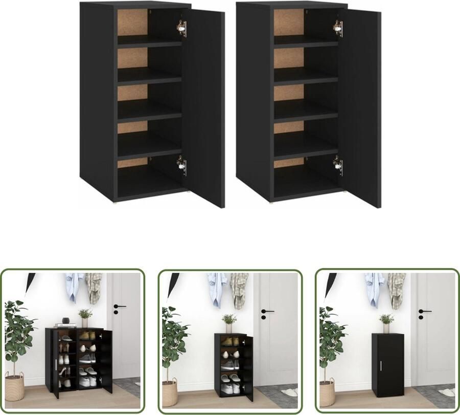 The Living Store Schoenenkast Stijlvolle Schoenenopbergers 32x35x70 cm Duurzaam Stevig Schoenenkast Schoenenopbergers Kast Organisatie Opslag - Foto 2