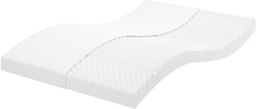 The Living Store Schuimmatras 7 zones hardheid 20 ILD 140x190 cm wit Schuimmatras Matras 7 Zone Matras 24d Pu Schuim Latex Matras - Foto 2