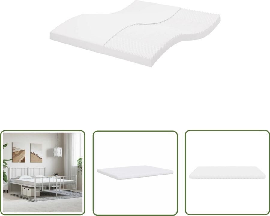 The Living Store Schuimmatras 7 zones hardheid 20 ILD 180x220 cm wit Schuimmatras Matras 7 Zone Matras Pocketvering Matras Boxspring Matras