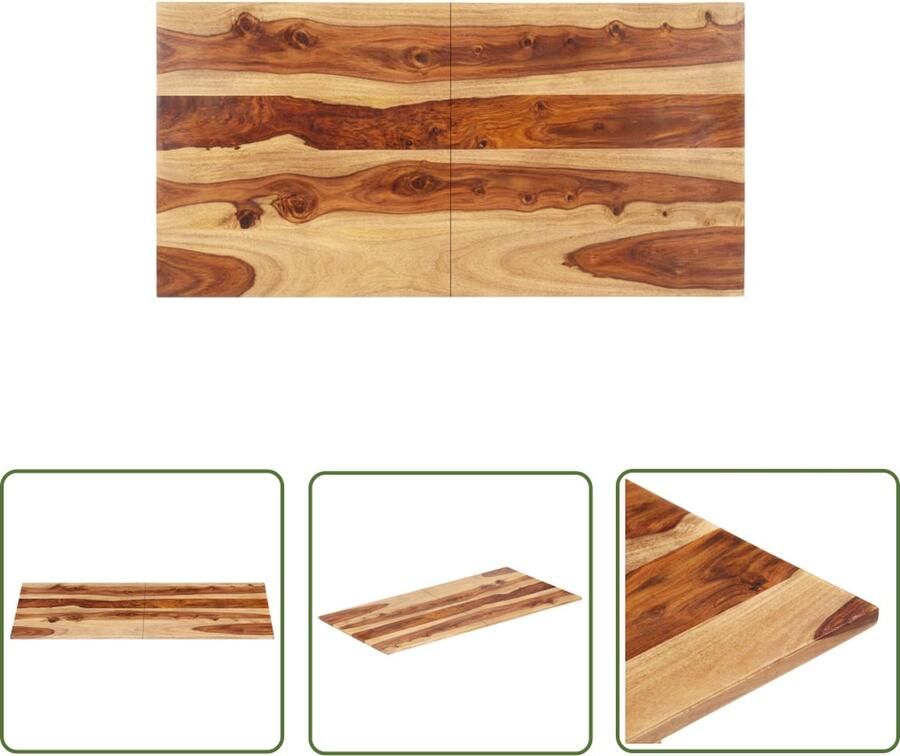 The Living Store Sheeshamhouten Tafelblad 60x140 cm Rustieke charme Massief materiaal Unieke kleuren Tafelblad Acacia Hout Landelijke Stijl Vintage Tafel Salontafel - Foto 2