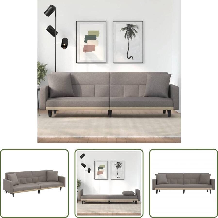 The Living Store Slaapbank 1-Persoons Taupe 220x89x70cm Verstelbare rugleuning Slaapbank Sofa Bed Eenpersoonsbed Taupesofa Lounge Meubilair - Foto 2