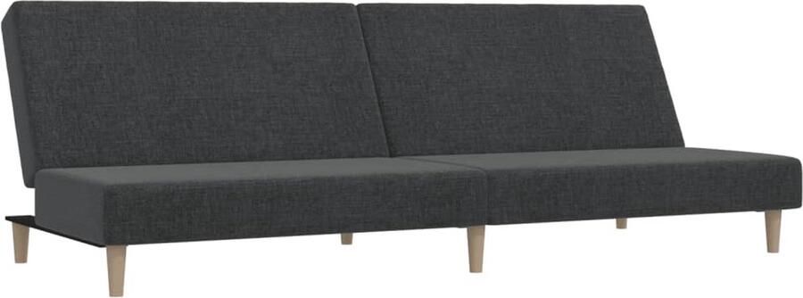 The Living Store Slaapbank 2-zits 200x84.5x69 cm Donkergrijs met Uitklapbaar Bed Slaapbank Tweezitter Donkere Kleuren Comfortabele Stoffen Multifunctionele Meubels
