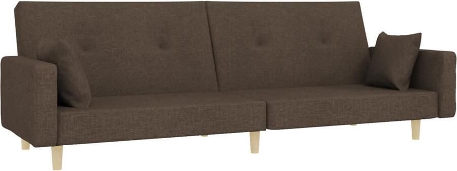 The Living Store Slaapbank 2-zits taupe 220 x 84.5 x 69 cm Om te bouwen tot bed Slaapbank Tweezitter Taupe Sofa Lounge Bank Multifunctionele Bank - Foto 2
