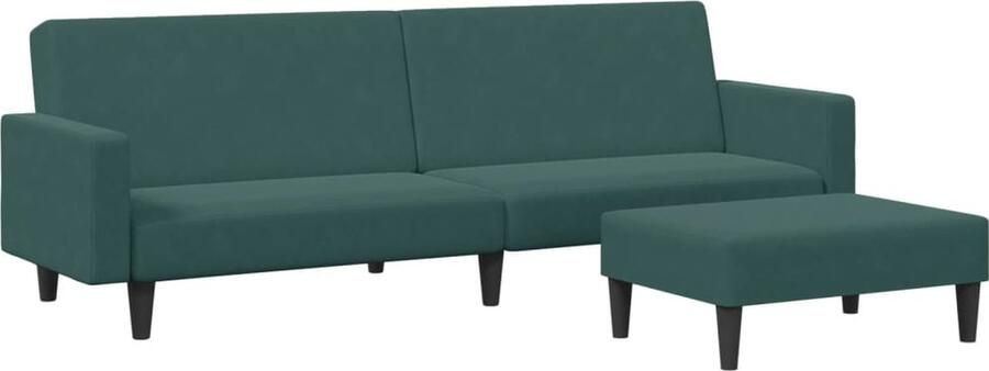 The Living Store Slaapbank Bedbank 220 x 84.5 x 69 cm Donkergroen Fluweel Slaapbank Bank Met Slaapplek Donkere Meubels Fluweelbanks Lounge Banks - Foto 2