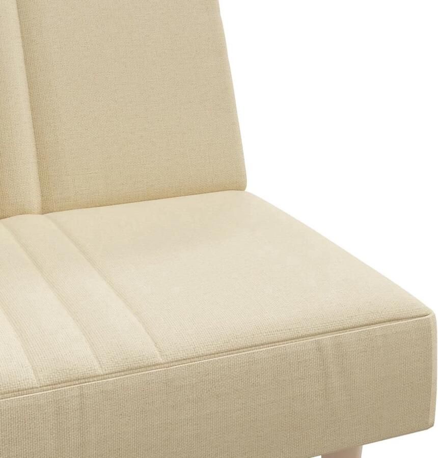 The Living Store Slaapbank Crème 200x89x70cm Verstelbare rugleuning Slaapbank Sofa Bed Tweepersoonsbed Comfortabele Zitzitting Stoffen Bank - Foto 3