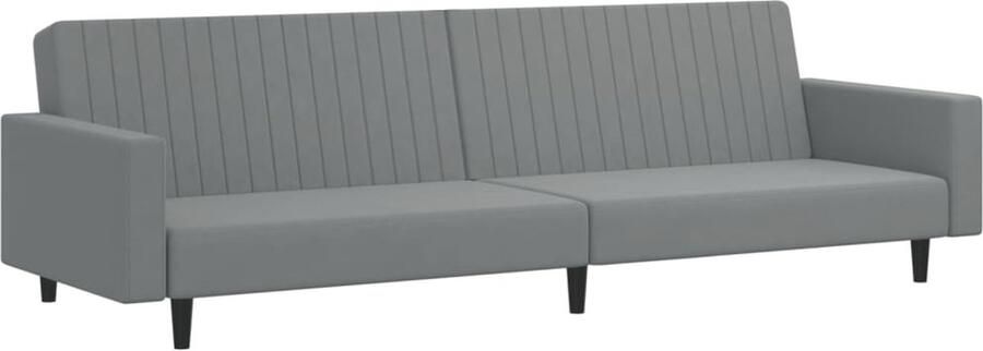 The Living Store Slaapbank Fluweel 2-zits Lichtgrijs 220x84.5cm Omkeerbaar Bed Slaapbank Tweezitter Sofa Bed Lounge Meubilair Fluweel Bank - Foto 3