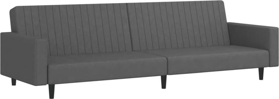 The Living Store Slaapbank Fluweel Donkergrijs 220 x 100 x 52 cm Multifunctioneel Slaapbank Tweepersoonsbed Lounge Sofa Multifunctionele Meubels Donkere Kleuren - Foto 3