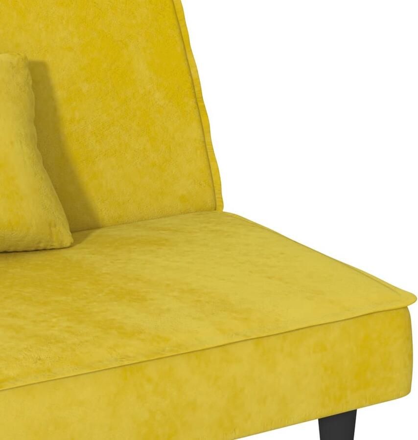 The Living Store Slaapbank Geel Fluwelen Bank Verstelbare Rugleuning Comfortabele Zitervaring Praktische Rolkussens Stevig en Stabiel Frame Slaapbank Sofa Bed Fluweel Bank Gele Bank Lounge Meubilair - Foto 3