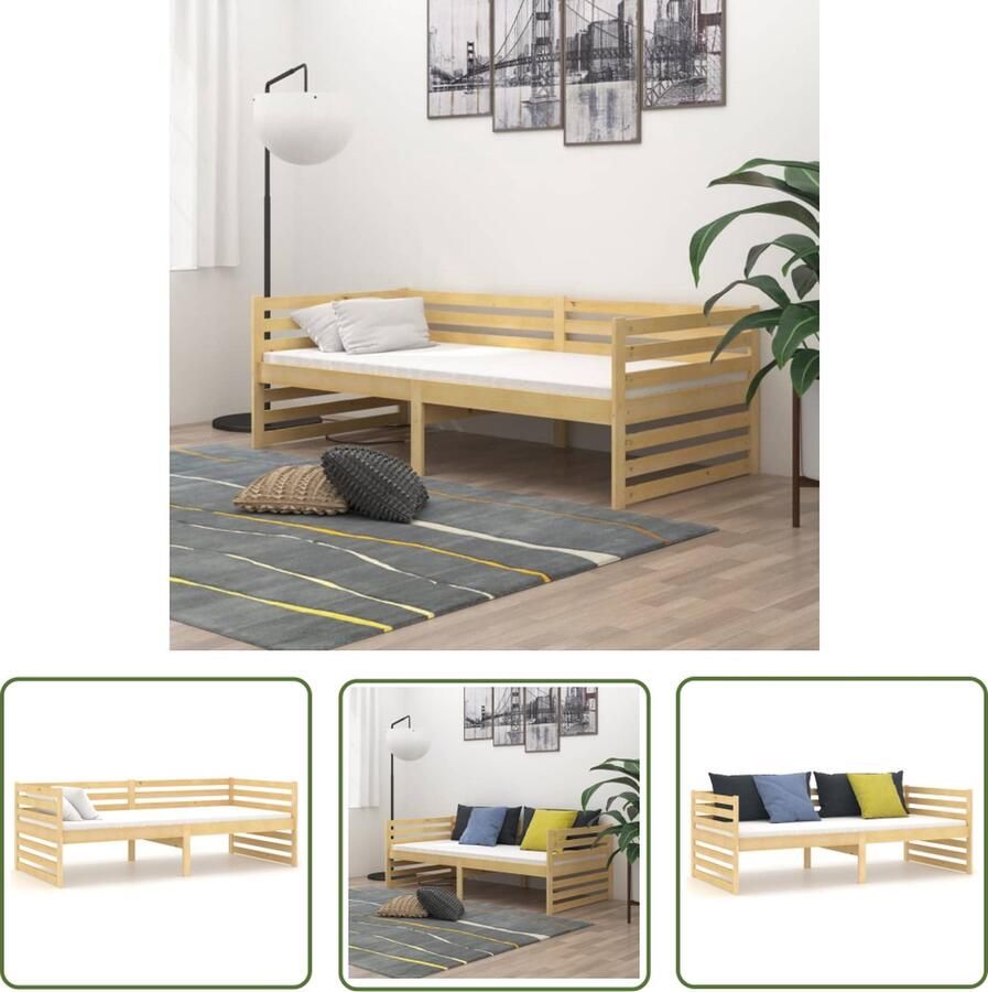The Living Store Bedbank massief grenenhout 90x200 cm Bedbank Bedbanken Bed Bank Bed Banken Slaapbank Slaapbanken Slaap Bank Slaap Banken Houten Bedbank Houten Bedbanken Houten Slaapbank