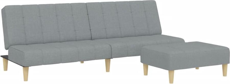 The Living Store Slaapbank met Voetenbank Lichtgrijs 200 x 84.5 x 69 cm 2-in-1 functie Slaapbank Sofa Bed Tweepersoonsbed Lounge Meubels Living Room Furniture - Foto 2