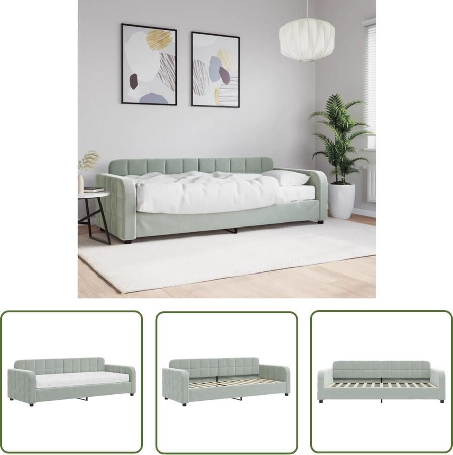 The Living Store Slaapbank Praktische Veelzijdige Lichtgrijs 223x91x71cm Slaapbank Tweepersoonsbed Sofa Bed Lounge Meubilair Design Bank
