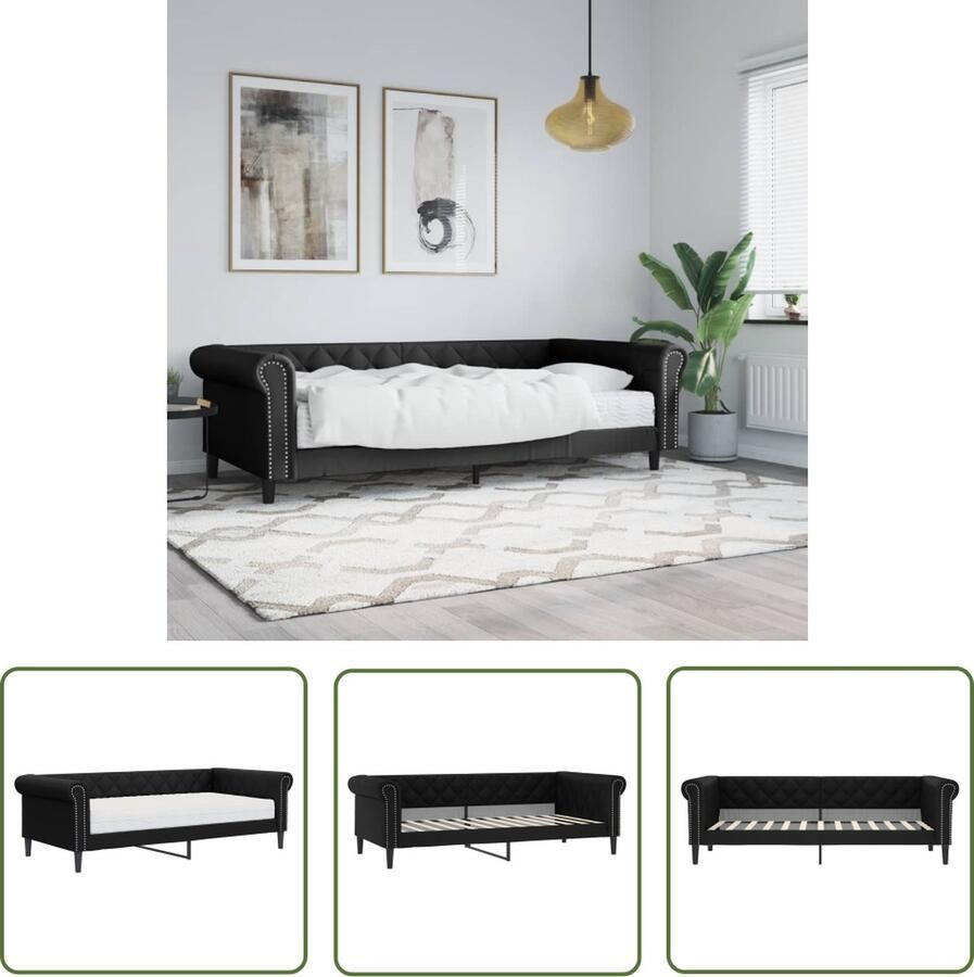 VidaXL The Living Store slaapbank The Living Store s Slaapbanken 235x100x68 cm zwart kunstleer