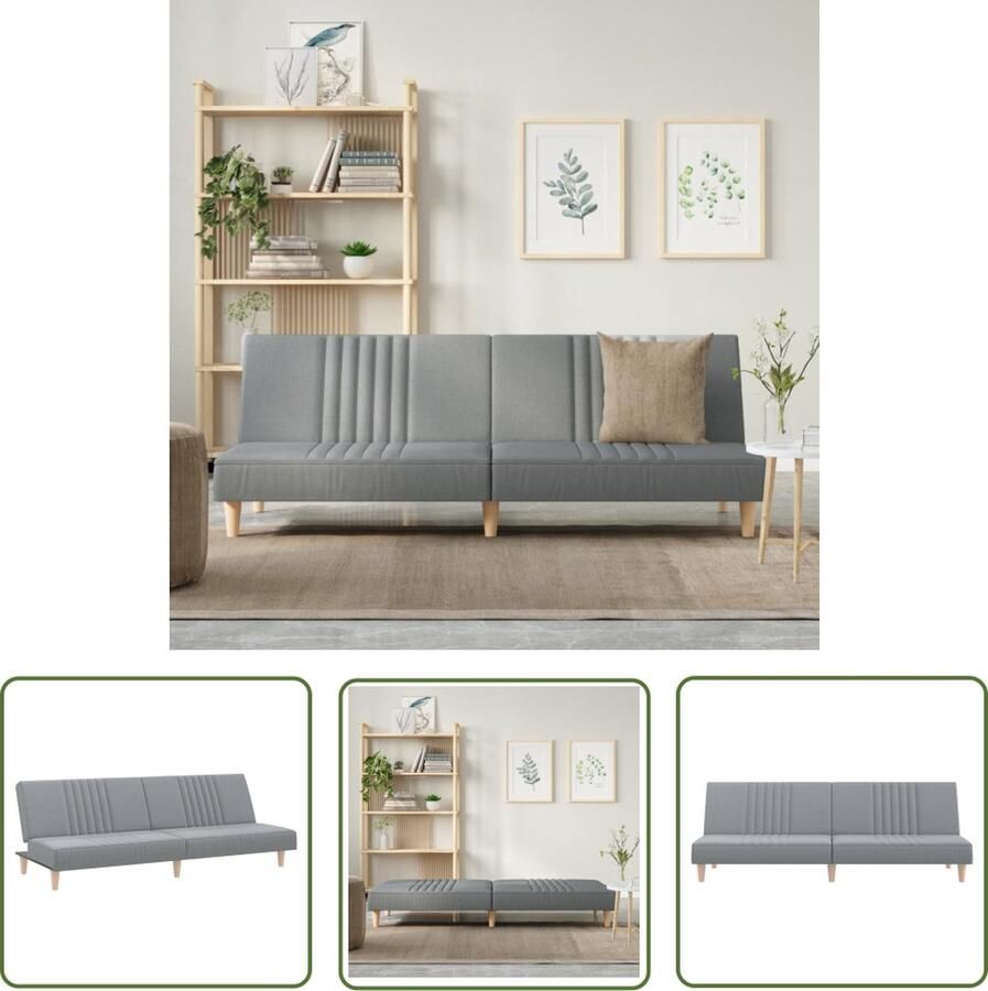 The Living Store Slaapbank Lichtgrijs 200x89x70cm Verstelbare rugleuning Slaapbank Sofa Bed Tweepersoonsbed Comfortabele Zitbank Grijs Meubilair - Foto 2