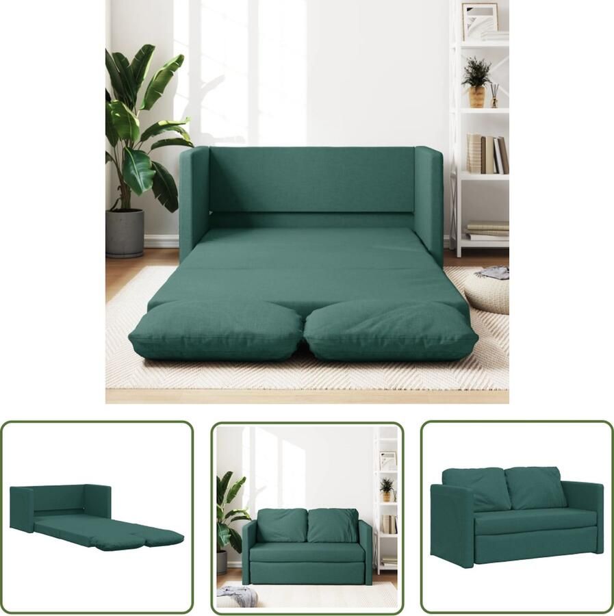 The Living Store Vloerslaapbank 2-in-1 Donkergroen 112x60x55 cm Schuimvulling Vloerslaapbank Slaapbank Kanapé-lit Sofa Bed Twee Persoons Bed - Foto 2