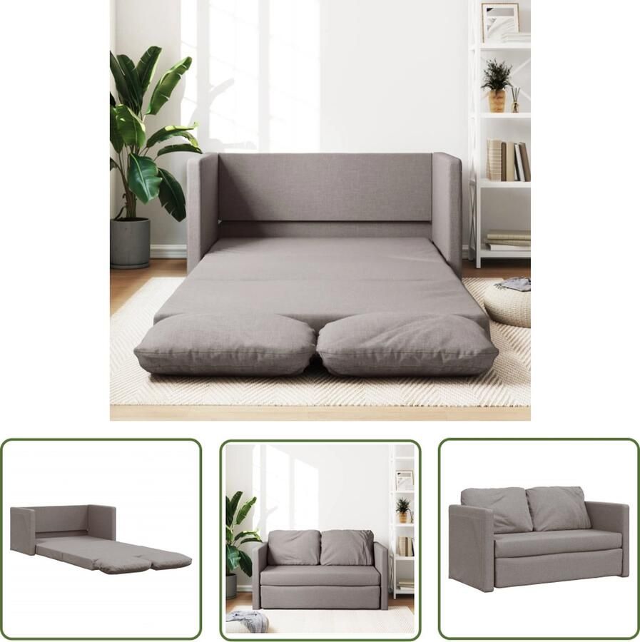 The Living Store Vloerslaapbank XY Slaapbanken 112x174x55 cm Kleur taupe Vloerslaapbank Slaapbank 2 Persoons Bed Lounge Sofa Tv Bench