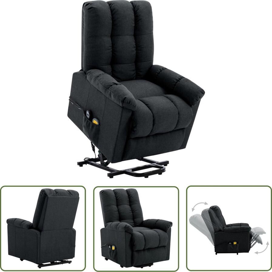 The Living Store Sta-op-massagestoel Donkergrijs 77x92x103 cm - Foto 2