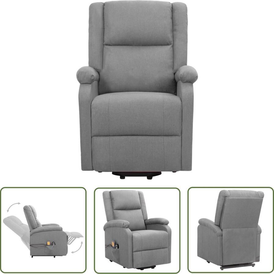 The Living Store Sta-op-Massagestoel Lichtgrijs 70x89x103.5cm Massage Verstelbaar Sta-opstoel Massagestoel Elektrisch Bedienbare Stoel Ergonomische Stoel Comfortabele Stoel - Foto 2