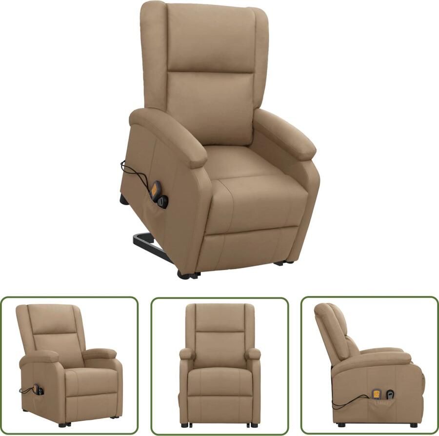 The Living Store Sta-op-massagestoel s Massagestoelen 70 x 89 x 103.5 cm Cappuccino Sta-opstoel Massagestoel Elektrisch Bedienbare Stoel Ergonomische Stoel Bruine Stoel