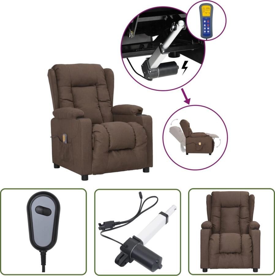 The Living Store Sta-op Verstelbare Massagestoel Taupe 72.5 x 96 x 99.5 cm Massage en Verwarming - Foto 2