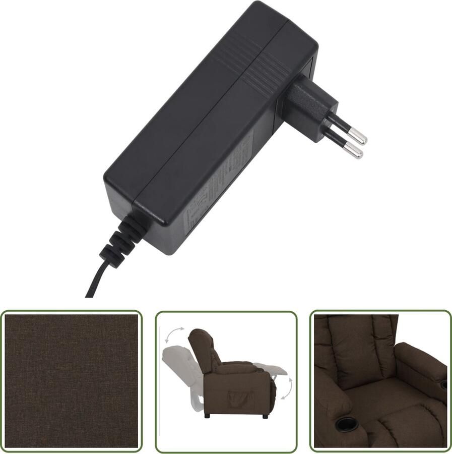 The Living Store sta-opstoel Donkerbruin Verstelbaar Hoogwaardige stof 72.5 x 96 x 99.5 cm