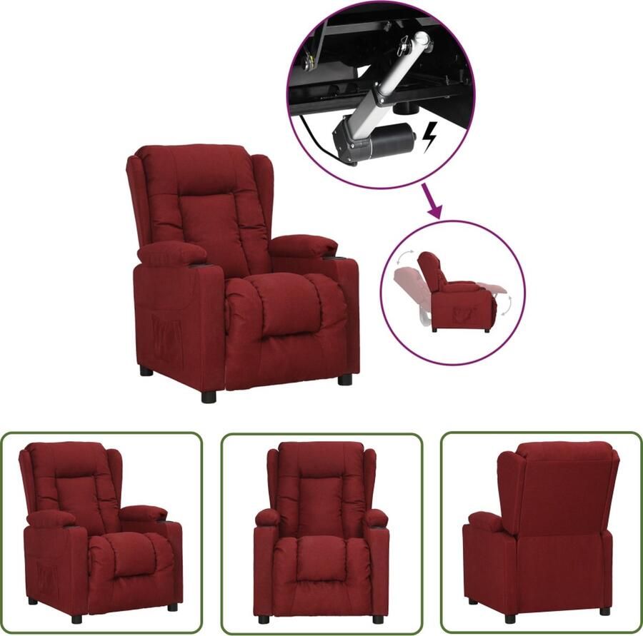 The Living Store Sta-opstoel Wijnrood Verstelbaar 72.5 x 96 x 99.5 cm Comfortabel - Foto 2