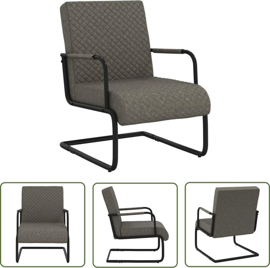 The Living Store Stoel Industrieel Design 64.5 x 77 x 88.5 cm Donkergrijs Zwart - Foto 2