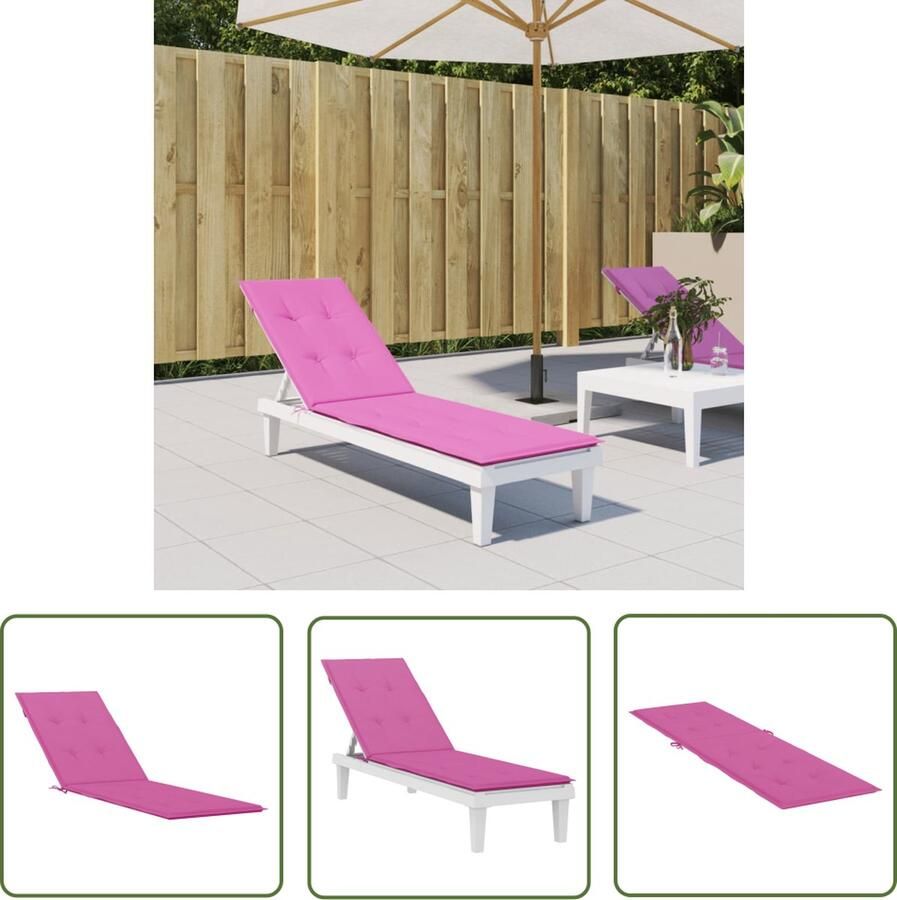 The Living Store Stoelkussen Oxford stof 180x50x3 cm Roze Waterafstotend Stoelkussens Tuinstoel Terrasstoel Outdoordecoratie Rozekleur