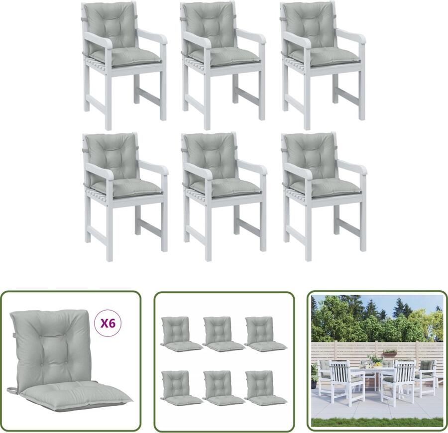 The Living Store Stoelkussens Loungeset 6 Stuks 100x50x7 cm Lichtgrijs Polyester Zachte vulling Stoelkussens Lounge Set Zitcomfort Outdoor Patio
