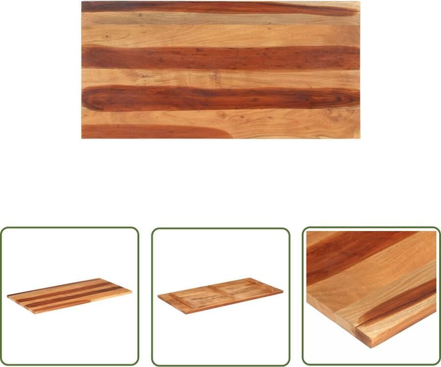 The Living Store Sheeshamhouten Tafelblad 120x60 cm Natuurlijke Afwerking Tafelblad Acacia Hout Landelijke Stijl Salontafel Eettafel - Foto 2