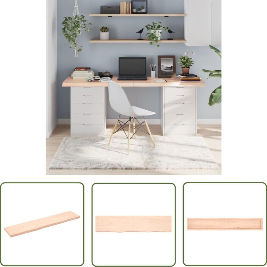 The Living Store Eikenhouten Tafelblad 180 x 40 x 6 cm Onbehandeld Met Natuurlijke Rand Tafelblad Eikenhouten Tafelblad Massief Eikenhout Vintage Tafelblad Landelijke Tafel