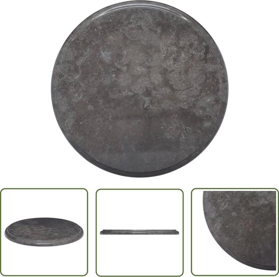 The Living Store Marmeren tafelblad Zwart 40 x 2.5 cm Stevig en eenvoudig te reinigen Marmeren Tafelblad Zwarte Tafelblad Vervangen Tafelblad Kopen Marmer Tafelblad