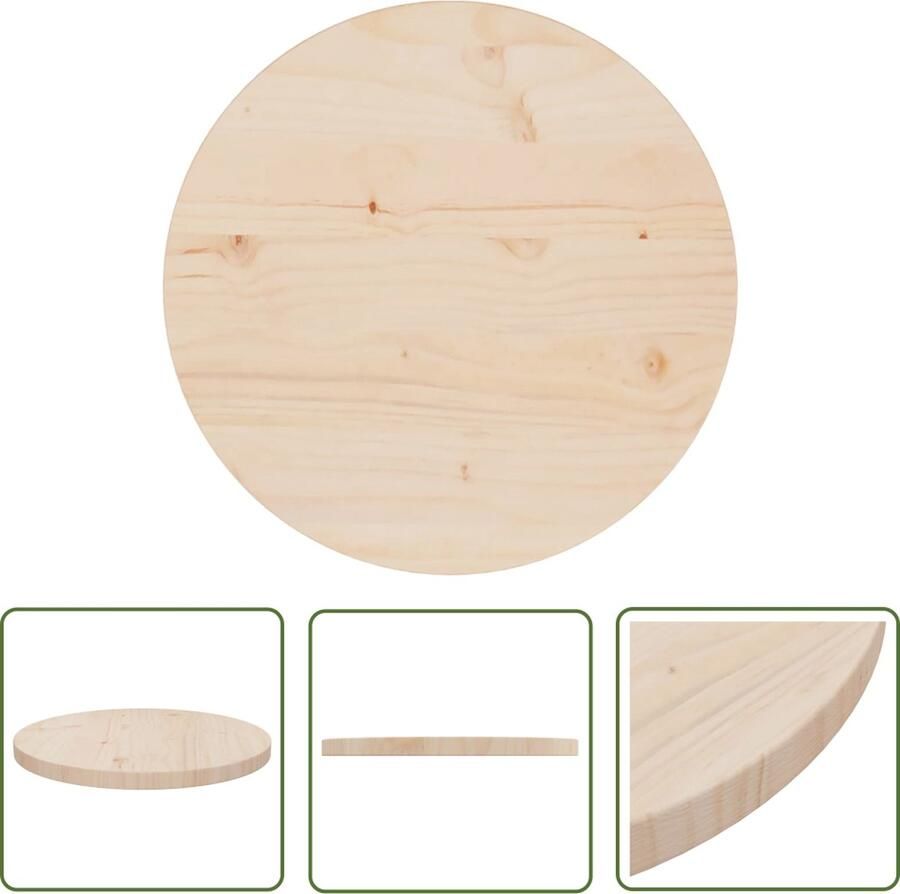 The Living Store Tafelblad Massief Grenenhout 40 x 2.5 cm Onbehandeld Tafelblad Grenenhout Houten Tafelblad Rond Tafelblad Tweedehands Tafelblad