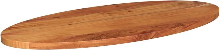 The Living Store Acaciahouten Tafelblad 100 x 40 x 2.5 cm Rustiek en Duurzaam Tafelblad Acacia Hout Oval Tafellaag Vintage Tafel Landelijke Stijl - Foto 2