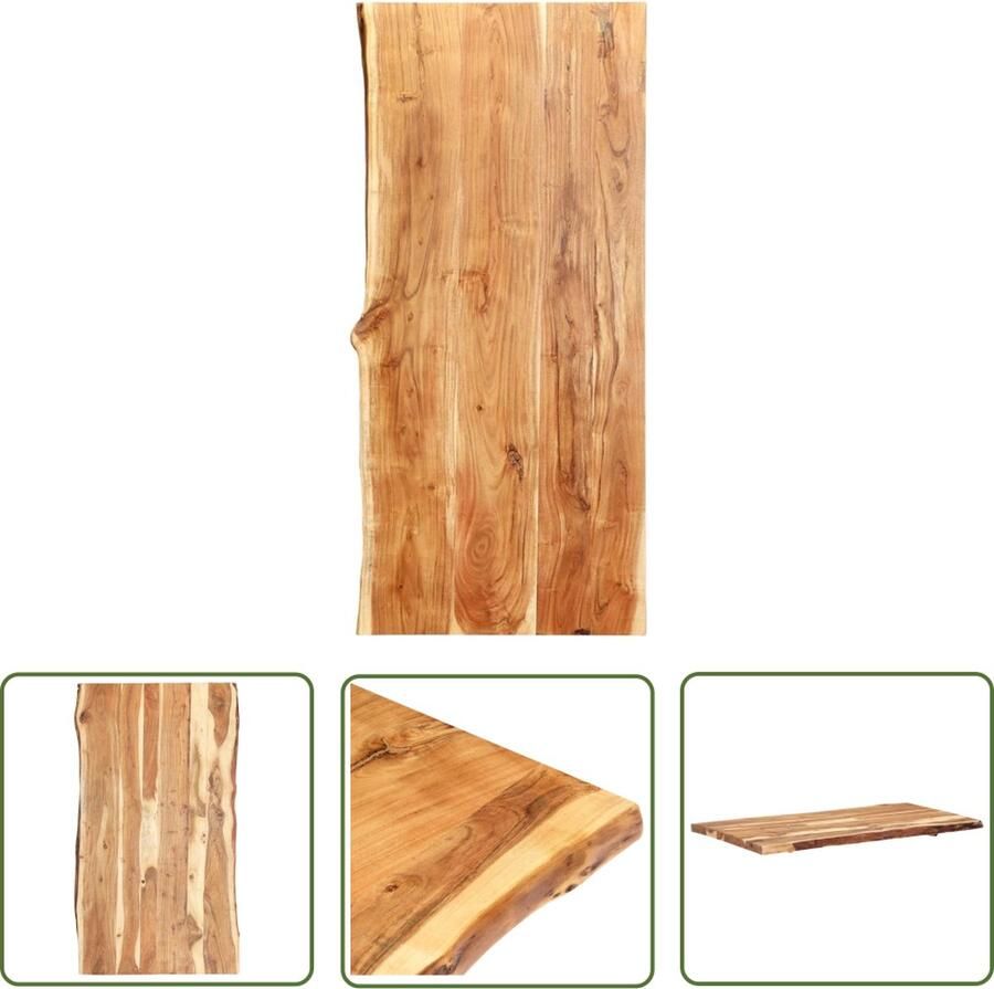 The Living Store Tafelblad Acaciahout 118 x (50 60) cm Natuurlijke rand Tafelblad Acaciahout Houten Tafelblad Massief Acaciahout Eetkamertafel - Foto 2