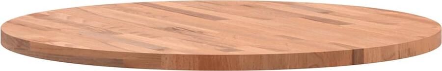 The Living Store Tafelblad Massief beukenhout 70 x 2.5 cm Rond Voor salontafel Tafelblad Salontafel Beukenhout Houten Tafelblad Rond Tafelblad - Foto 2