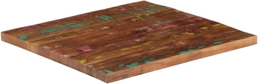 The Living Store Tafelblad Massief Gerecycled Hout 70 x 70 x 2.5 cm Rustiek Tafelblad Houten Tafelblad Gerecycled Hout Rustic Tafellaag Salontafel - Foto 2