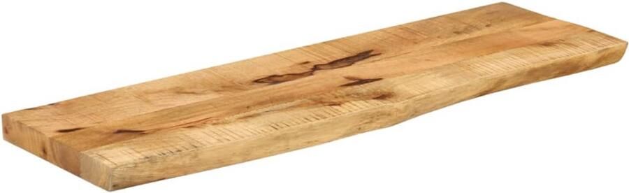 The Living Store Tafelblad met natuurlijke rand 120x40x2 5 cm massief mangohout Tafelblad Mangohout Naturel Vintage Design