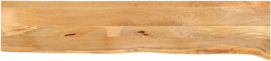 The Living Store Tafelblad met natuurlijke rand 140x30x3 8 cm massief mangohout Tafelblad Mangohouten Tafelblad Naturel Tafelblad Vintage Tafelblad Eetkamertafel Blad
