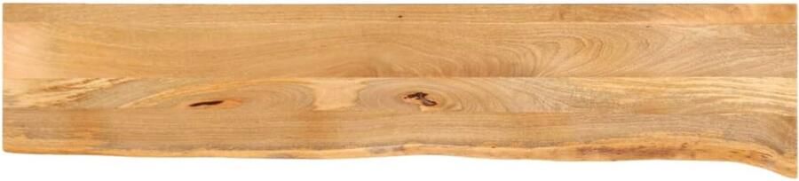 The Living Store Houten Tafelblad Massief Mangohout 160 x 20 x 3.8 cm Natuurlijke Rand Houten Tafelblad Mangohout Tafelblad Vervangen Salontafel Eetkamertafel