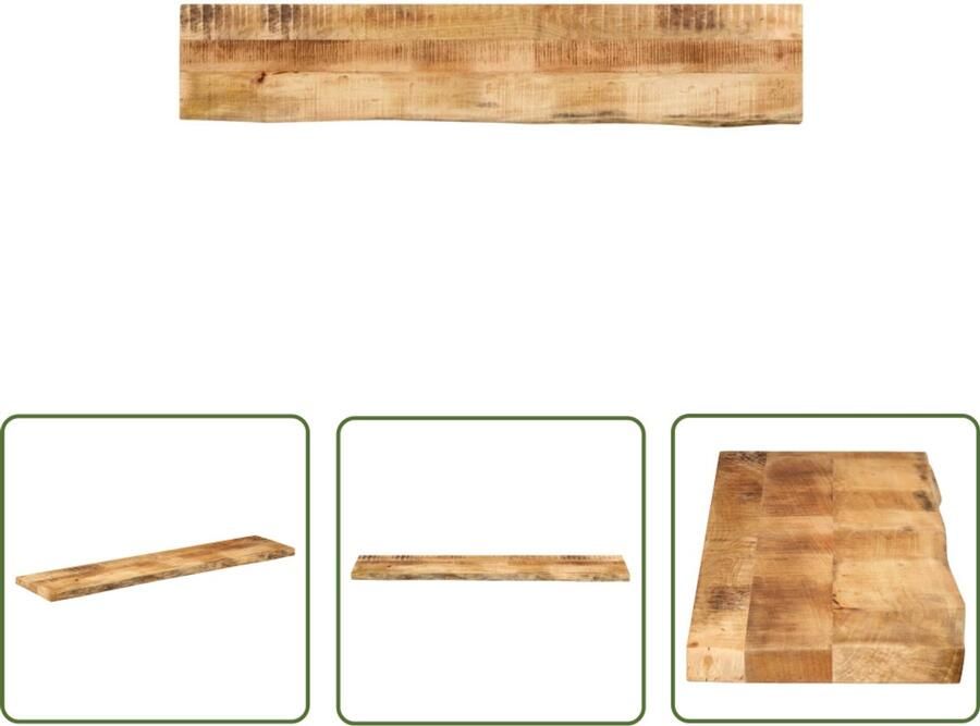 The Living Store Massief Mangohouten Tafelblad 180 x 30 x 2.5 cm Natuurlijke Rand Tafelblad Mangohout Houten Tafelblad Vintage Tafelblad Industrieel Tafelblad