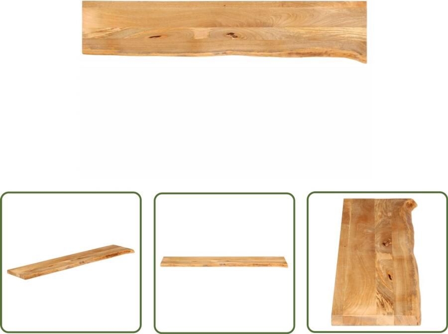 The Living Store Massief mangohouten tafelblad 180 x 30 x 2.5 cm Natuurlijke rand Tafelblad Mangohout Tafel Accessoires Vintage Tafel Natuurlijk Tafelblad