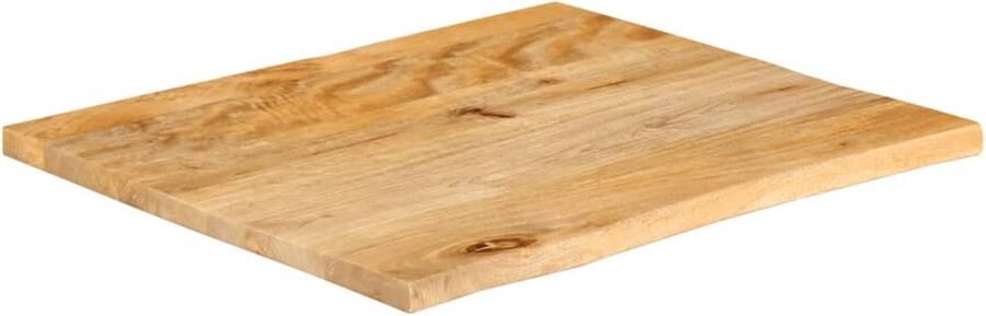 The Living Store Tafelblad met natuurlijke rand 80x80x3 8 cm massief mangohout Tafelblad Mango Houten Tafelblad Vintage Tafelblad Naturel Tafelblad Design Tafelblad