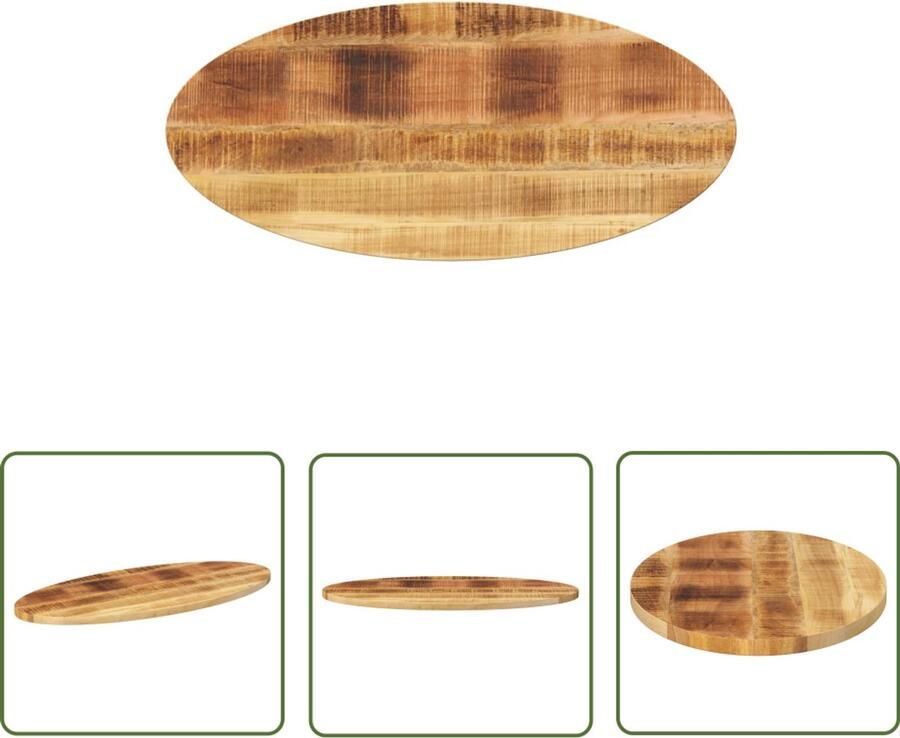 The Living Store Mangohouten Tafelblad 100 x 50 x 2.5 cm Rustiek ontwerp Mangohouten Tafelblad Vervangen Rustic Design Vintage Tafelblad Landelijke Tafel