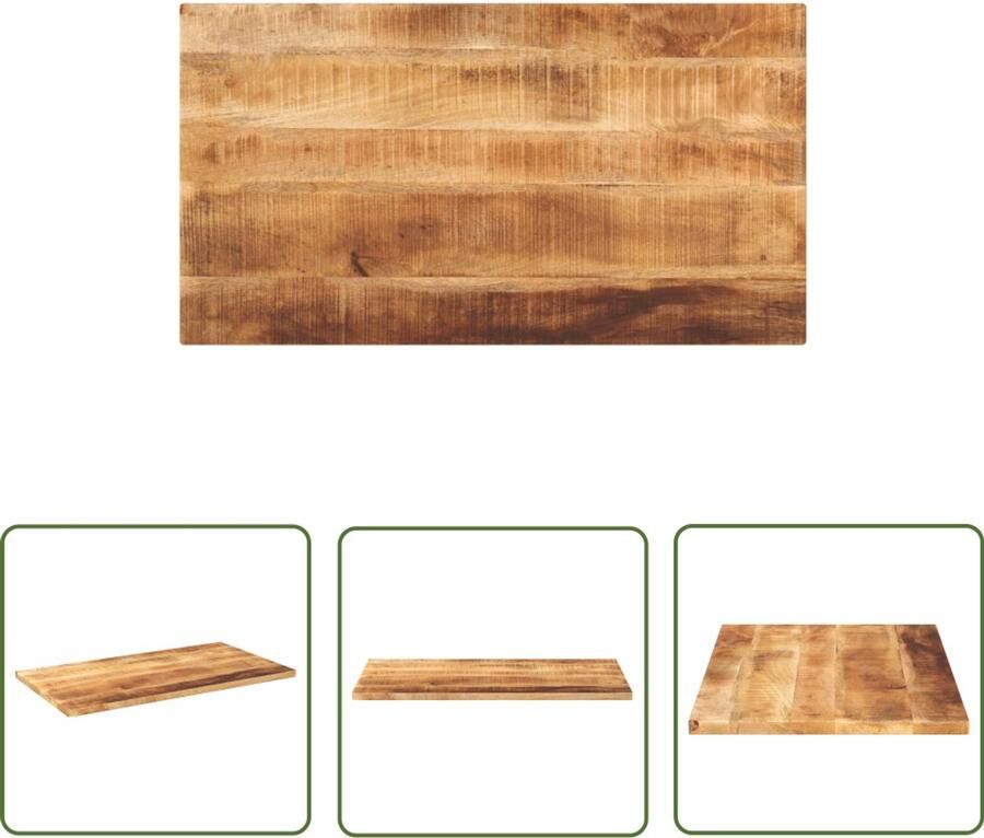 The Living Store Tafelblad rechthoekig 110x50x3 8 cm massief ruw mangohout Houten Tafelblad Mangohout Tafelblad Vervangen Landelijk Tafelblad Vintage Tafelblad