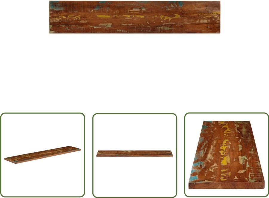 The Living Store Massief gerecycled houten Tafelblad 140 x 40 x 3.8 cm Rustiek ontwerp Tafelblad Houten Tafelblad Vintage Tafelblad Landelijke Tafel Rustic Tafel
