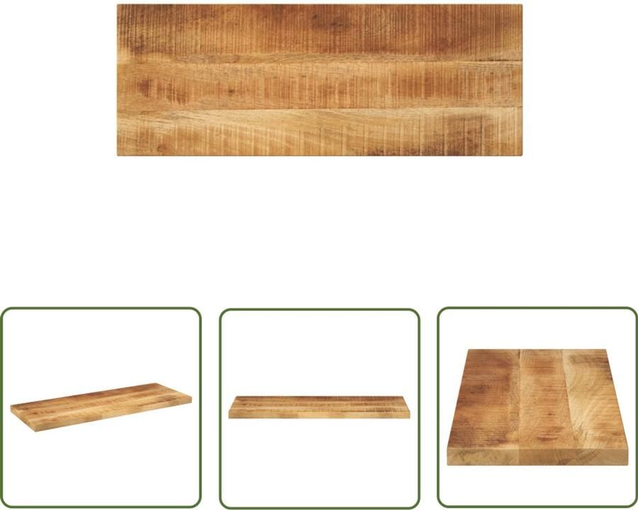 The Living Store Tafelblad rechthoekig 70x20x3 8 cm massief ruw mangohout Houten Tafelblad Mangohout Tafelblad Vervangen Salontafel Blad Eettafel Blad